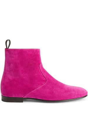 Giuseppe Zanotti Ron panelled suede ankle boots - Pink