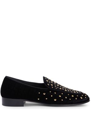Giuseppe Zanotti Rudolph crystal-embellished leather loafers - Black