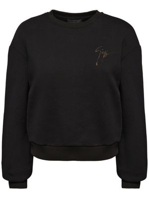 Giuseppe Zanotti Sauvanne crystal-logo sweatshirt - Black