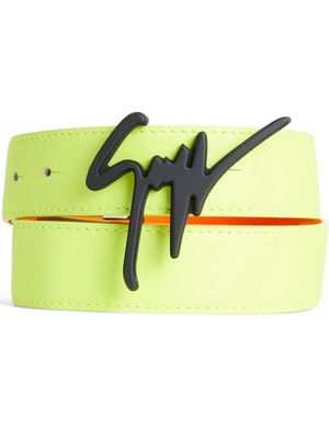 Giuseppe Zanotti Signature-logo buckle belt - Yellow