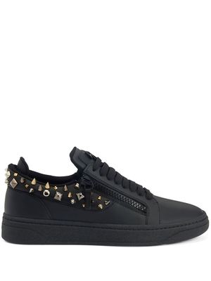 Giuseppe Zanotti stud-embellished leather sneakers - Black