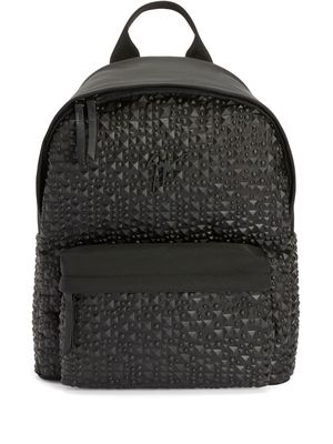 Giuseppe Zanotti studded logo-plaque backpack - Black