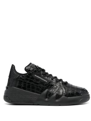 Giuseppe Zanotti Talon croc-embossed sneakers - Black
