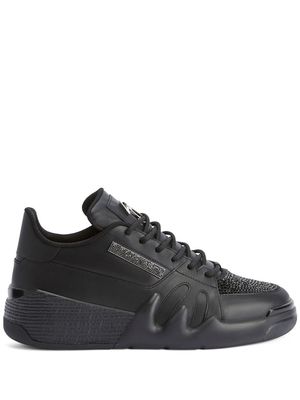 Giuseppe Zanotti Talon rhinestone-embellished leather sneakers - Black