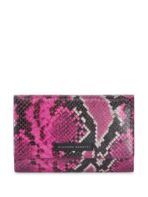 Giuseppe Zanotti Ulyana python-print clutch bag - Pink