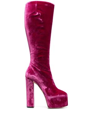 Giuseppe Zanotti velvet-effect knee-length 150mm boots - Pink