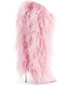 Giuseppe Zanotti Xylia 105mm feather-trim boots - Pink