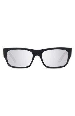 Givenchy 4G 56mm Rectangular Sugnlasses in Matte Black /Smoke Mirror