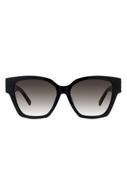 Givenchy 4G 56mm Square Sunglasses in Shiny Black /Gradient Smoke