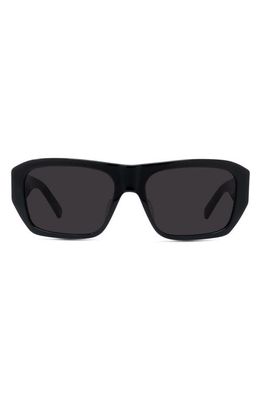 Givenchy 4G 56mm Square Sunglasses in Shiny Black /Smoke