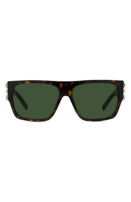 Givenchy 4G 62mm Rectangular Sunglasses in Dark Havana /Smoke