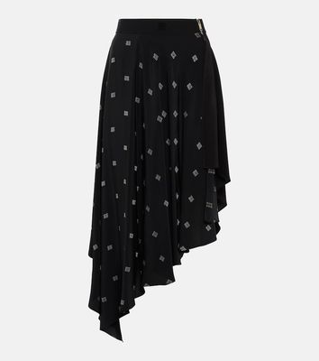 Givenchy 4G asymmetric silk midi skirt