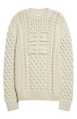 Givenchy 4G Cable Stitch Sweater in Cream