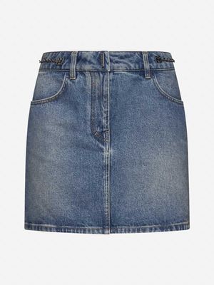 Givenchy 4g Chain Denim Miniskirt