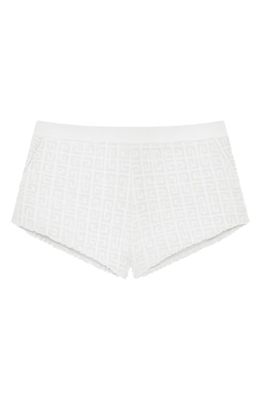 Givenchy 4G Cotton Blend Terry Cloth Jogging Shorts in White