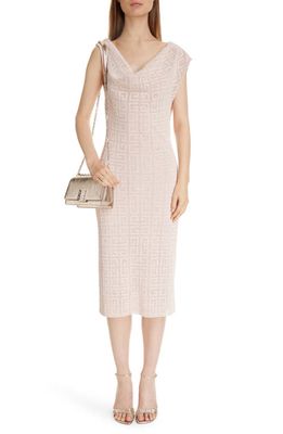 Givenchy 4G Cowl Neck Knit Dress in Blush Pink