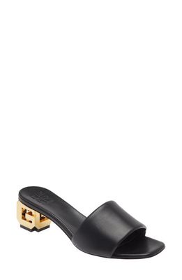Givenchy 4G Cube Heel Slide Sandal in 001-Black