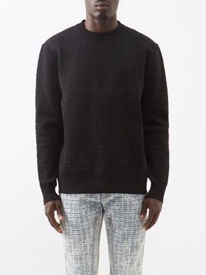 Givenchy - 4g-debossed Wool-blend Sweater - Mens - Black