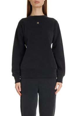 Givenchy 4G Embellished Crewneck Sweatshirt in Faded Black