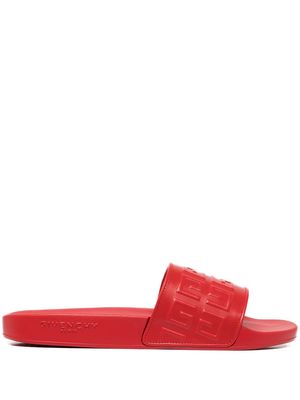 Givenchy 4G embossed slides - Red