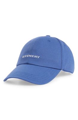 Givenchy 4G Embroidered Twill Baseball Cap in 433-Royal Blue