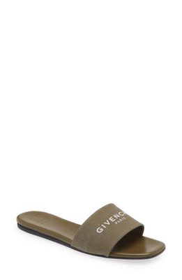 Givenchy 4G Flat Slide Sandal in 313-Dark Khaki