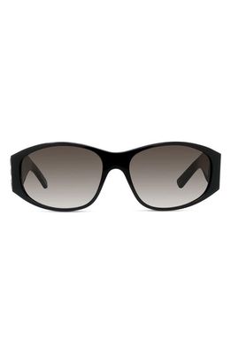 Givenchy 4G Gradient Round Sunglasses in Shiny Black /Gradient Smoke