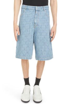 Givenchy 4G Jacquard Denim Shorts in Light Blue