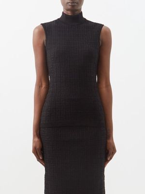 Givenchy - 4g-jacquard High-neck Knit Top - Womens - Black