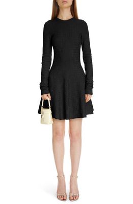 Givenchy 4G Jacquard Knit Long Sleeve Minidress in Black