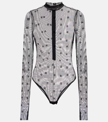 Givenchy 4G jacquard-knit tulle bodysuit