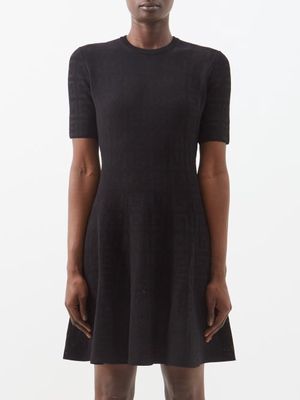 Givenchy - 4g-jacquard Mini Dress - Womens - Black
