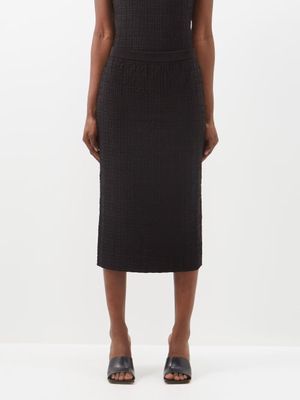Givenchy - 4g-jacquard Stretch-knit Pencil Skirt - Womens - Black