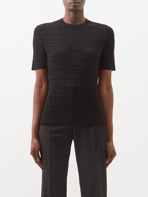 Givenchy - 4g-jacquard Stretch-knit Top - Womens - Black