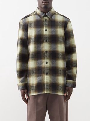 Givenchy - 4g-jacquard Wool-flannel Shirt - Mens - Khaki Black