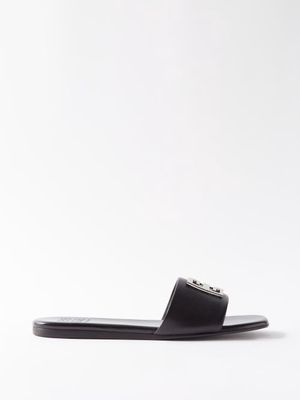 Givenchy - 4g Leather Slides - Womens - Black