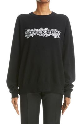 Givenchy 4G Logo Cashmere Sweater in 004-Black/White