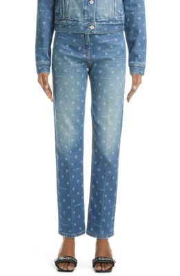 Givenchy 4G Logo High Waist Stretch Slim Fit Jeans in Blue