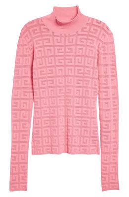 Givenchy 4G Logo Mock Neck Sweater in Bright Pink