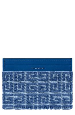 Givenchy 4G Monogram Denim & Leather Card Case in Medium Blue