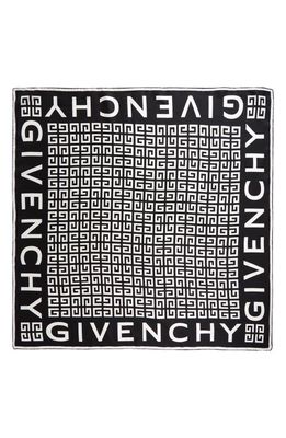 Givenchy 4G Monogram Silk Square Scarf in Black/White