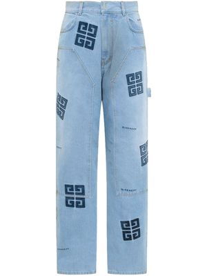 Givenchy 4G-motif high-rise carpenter jeans - Blue