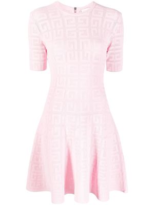 GIVENCHY 4G-motif jacquard A-line dress - Pink