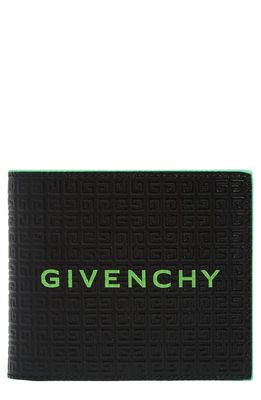 Givenchy 4G-Motif Leather Bifold Wallet in Black/Green