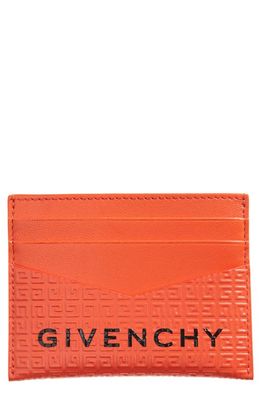 Givenchy 4G-Motif Leather Card Case in Bright Orange