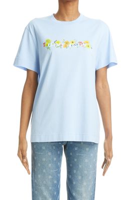 Givenchy 4G Peace Flowers Graphic Tee in 451-Pale Blue