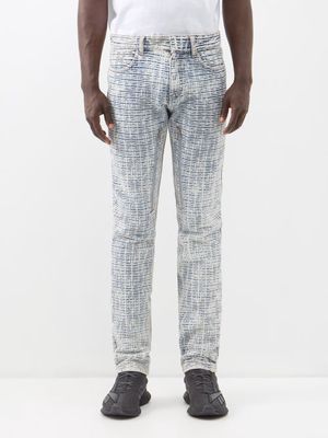 Givenchy - 4g-print Slim-leg Jeans - Mens - Blue White