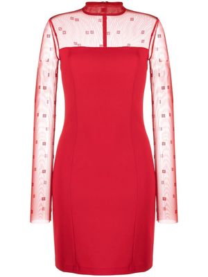 Givenchy 4G-print tulle-panelled minidress - Red