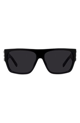 Givenchy 4G Rectangular Sunglasses in Shiny Black /Smoke