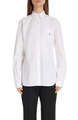 Givenchy 4G Rivet Cotton Poplin Button-Down Shirt in White